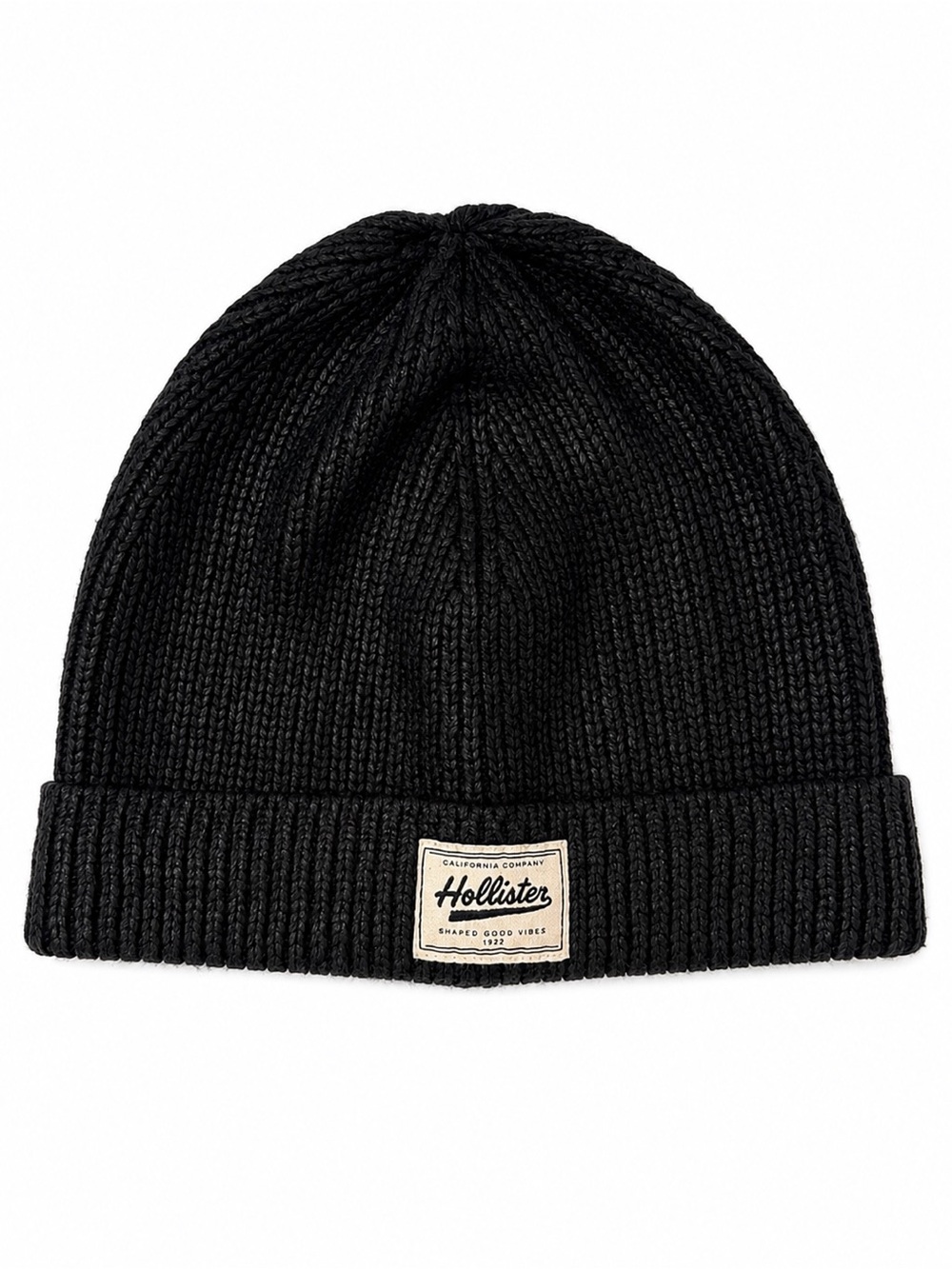 Hollister Black Metallic Shine Knit Beanie Toque OSFA
